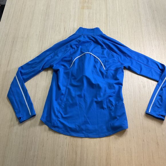 Athleta Half Zip Reflective Running Wild Reflective Top Blue 243315 Size XL - Picture 2 of 9